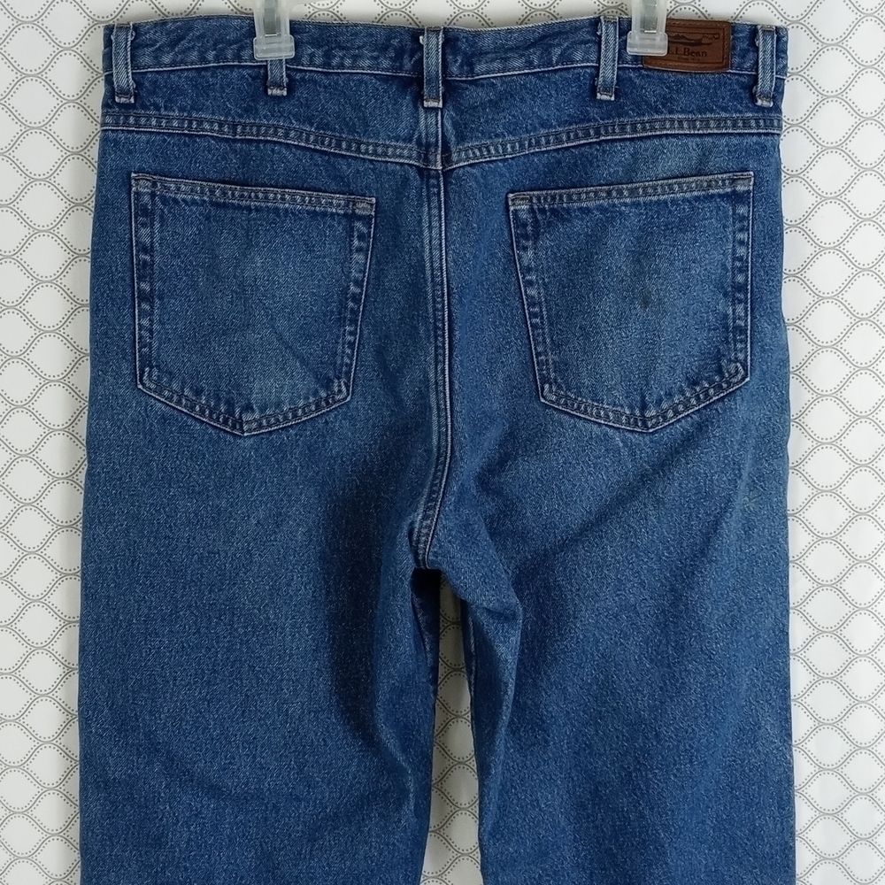 Vintage LL.BEAN Classic Fit plaid flannel lined Men's 38/34 outdoors blue jeans